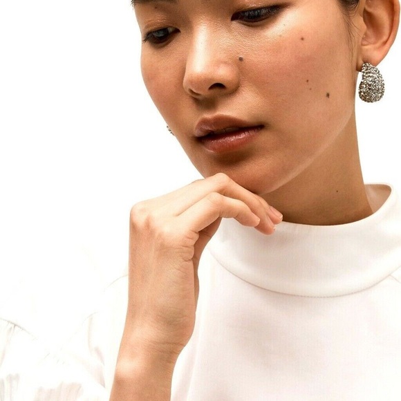 Kate Spade Clay Crystal Pave Mini Hoop Adore-ables Earrings - Picture 2 of 3